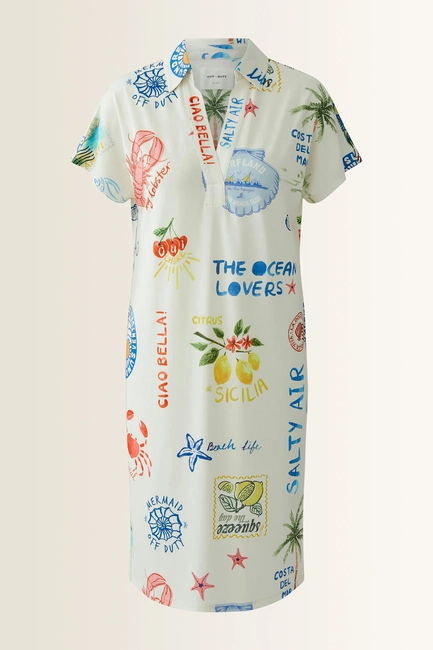 Jurk met mediterrane all-over print OUI
