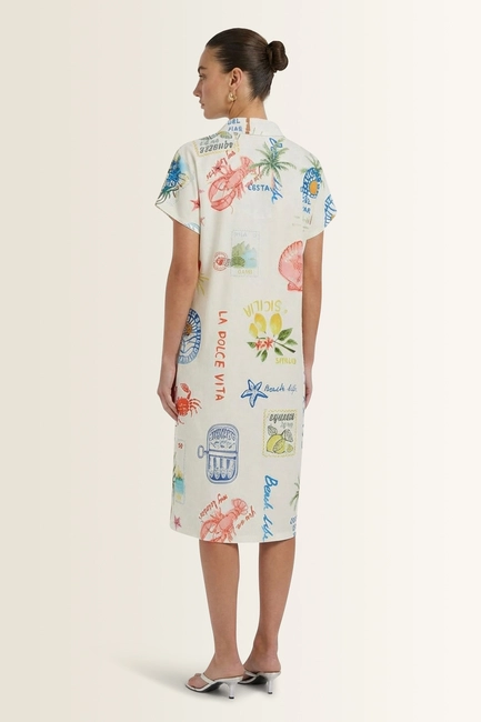 Jurk met mediterrane all-over print OUI