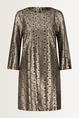Jurk met metallic bladmotief