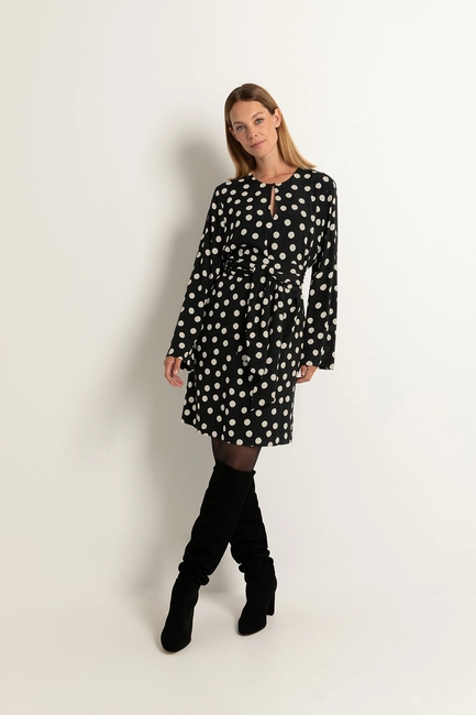 Jurk met polkadot print