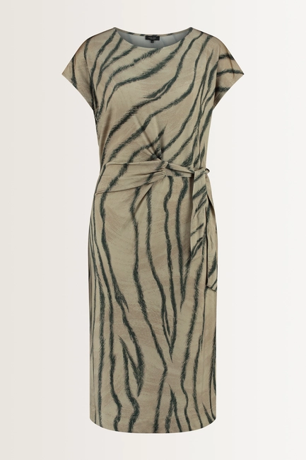 Jurk met zebraprint en strikceintuur