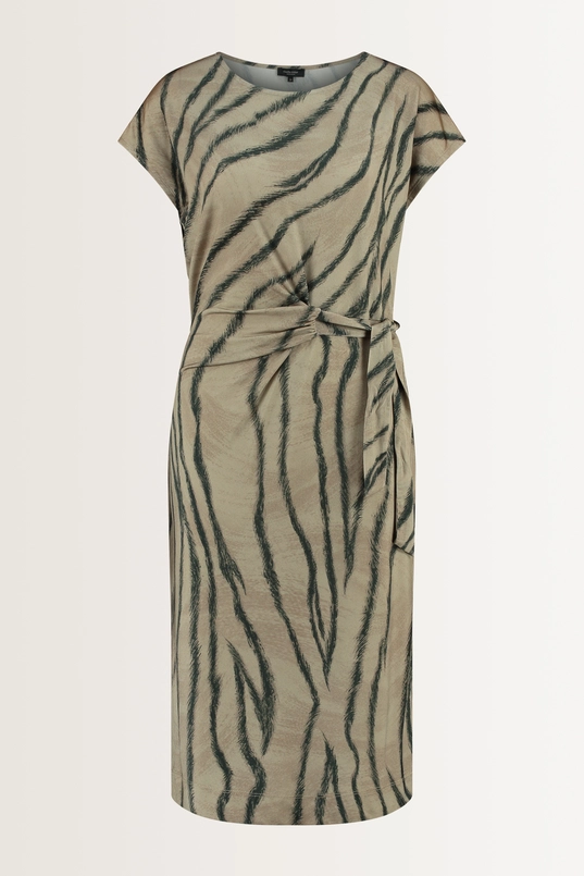 Jurk met zebraprint en strikceintuur