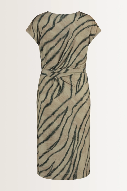 Jurk met zebraprint en strikceintuur