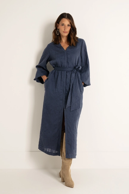 Jurk van seersucker jacquard
