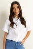 Katoenen blouse korte mouwen