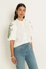 Katoenen blouse met bloemenborduursel