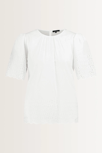 Katoenen blouse met broderie