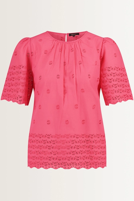 Katoenen blouse met broderie