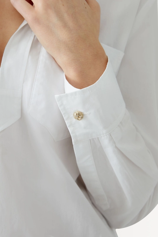 Katoenen blouse met V-hals OUI