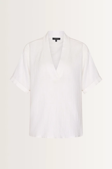 Katoenen blouse met V-hals