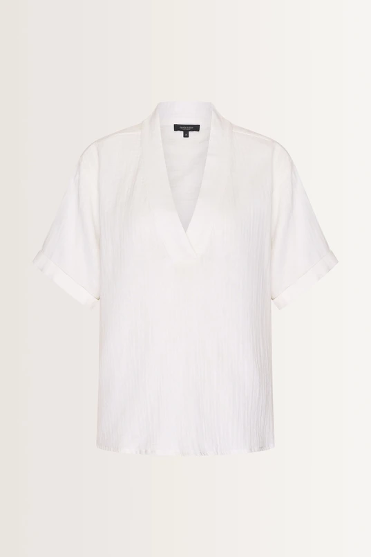 Katoenen blouse met V-hals