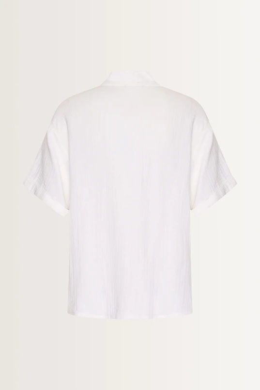 Katoenen blouse met V-hals