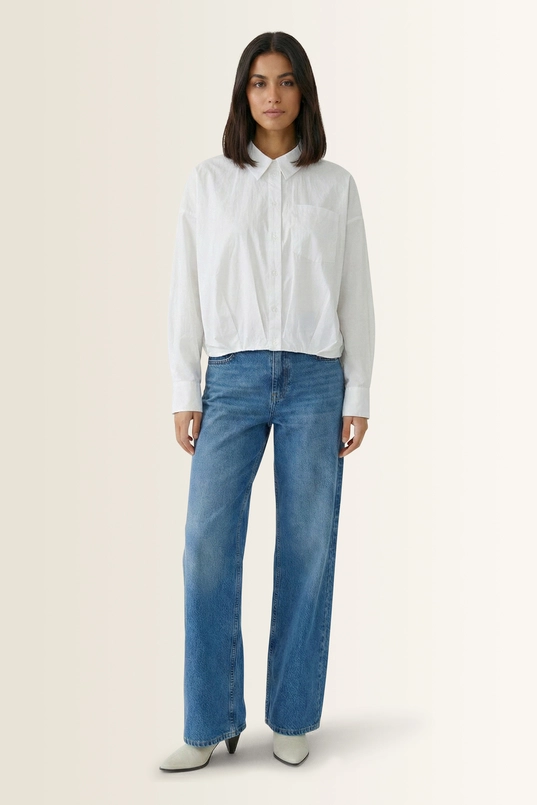 Katoenen blouse subtiele plooidetails OUI