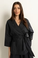 Katoenen kimono-jasje met ceintuur
