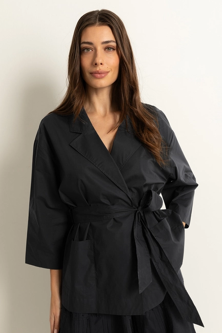 Katoenen kimono-jasje met ceintuur
