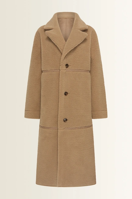 Keerbare jas in faux shearling en suedine look MAURA