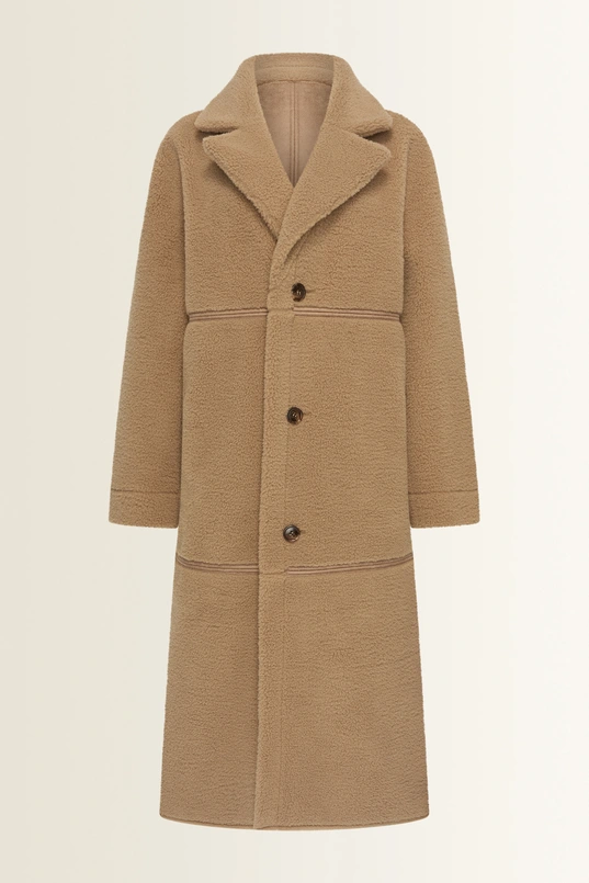 Keerbare jas in faux shearling en suedine look MAURA