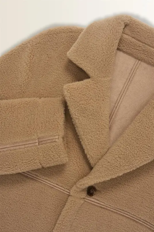 Keerbare jas in faux shearling en suedine look MAURA