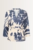 Kimono-blouse met aquarel bloemenprint