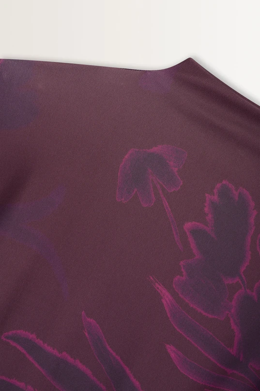 Kimono-blouse met aquarel bloemenprint