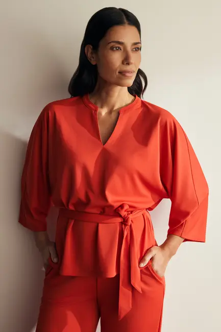 Kimono-blouse met strikceintuur