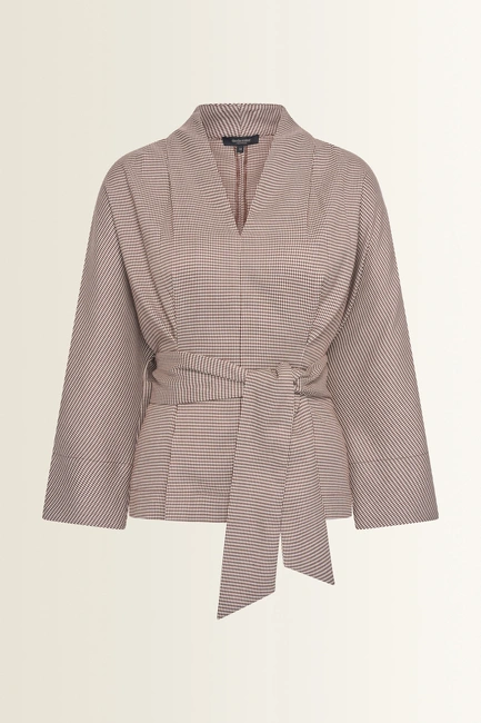 Kimonoblouse met ruitdessin