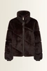 Kort jack van faux fur met diagonale banen MAURA