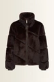 Kort jack van faux fur met diagonale banen MAURA