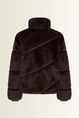Kort jack van faux fur met diagonale banen MAURA