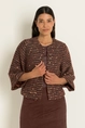 Kort jacquard jasje in tweed-look