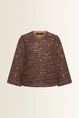Kort jacquard jasje in tweed-look