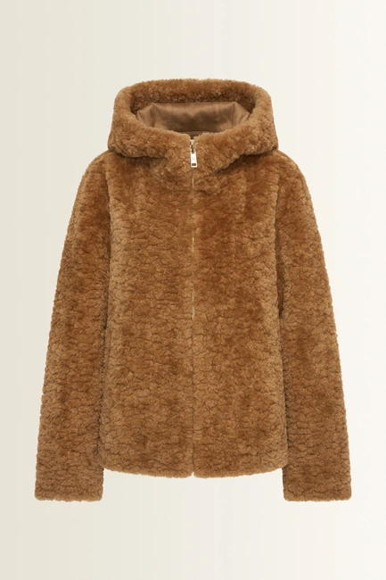 Kort keerbaar jack met faux fur en suedine look MAURA