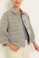Kort tweed jasje met pofmouwen