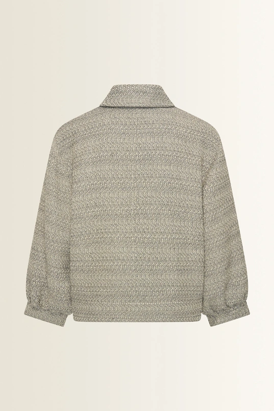 Kort tweed jasje met pofmouwen