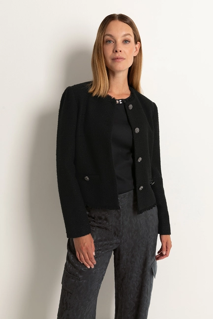 Kort tweed look jasje