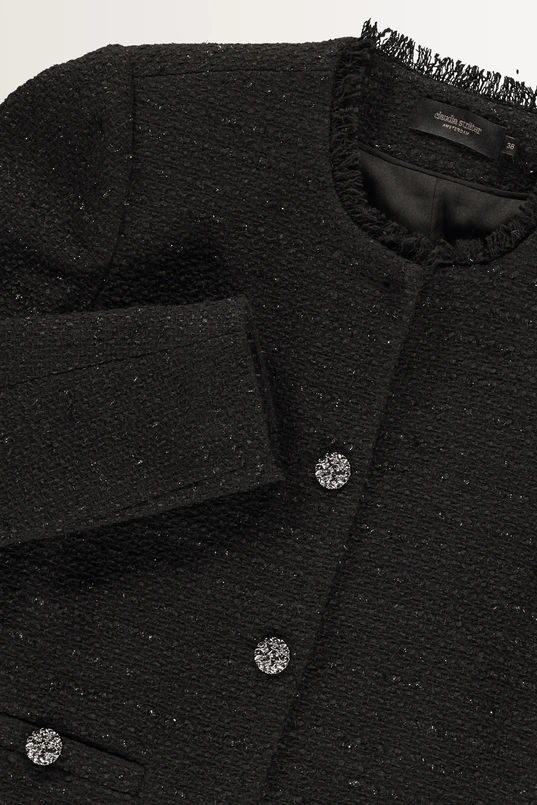 Kort tweed look jasje