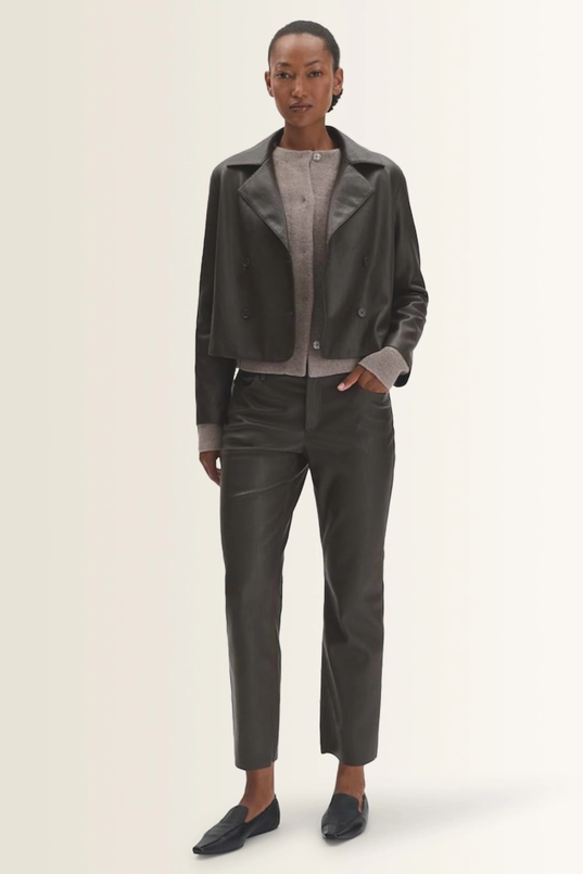 Korte blazer met matte leerlook Neala Someday