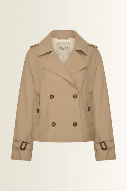 Korte trenchcoat met dubbele knopenrij Maura