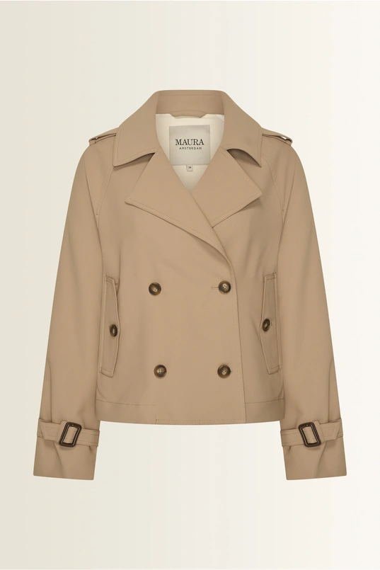 Korte trenchcoat met dubbele knopenrij Maura