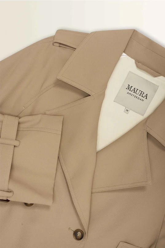 Korte trenchcoat met dubbele knopenrij Maura