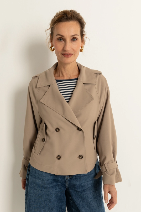 Korte trenchcoat met dubbele knopenrij Maura