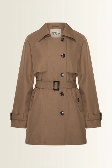 Korte trenchcoat met stormflap Maura