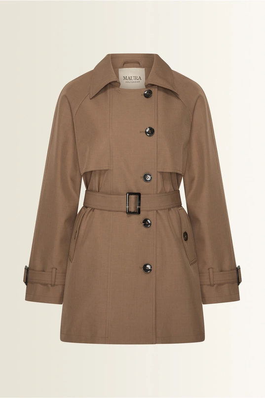 Korte trenchcoat met stormflap Maura
