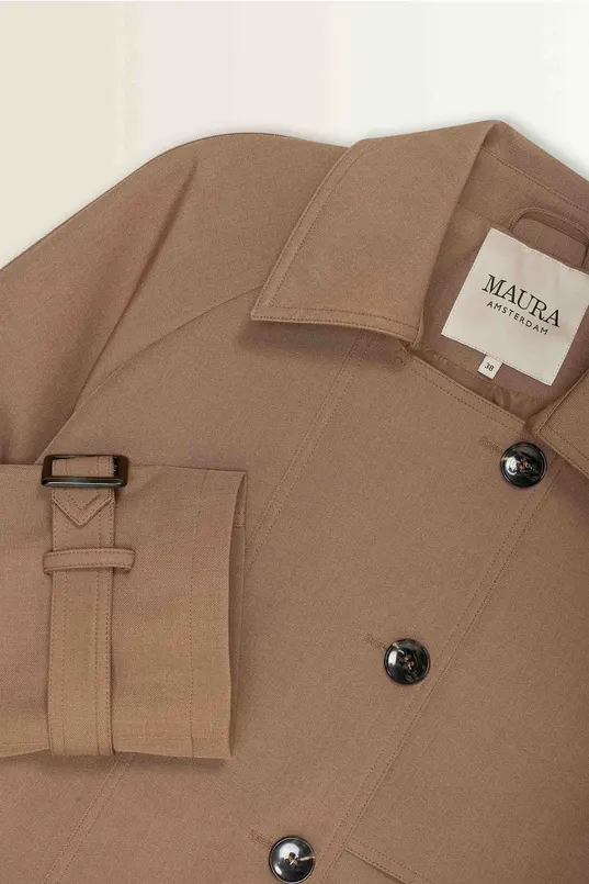 Korte trenchcoat met stormflap Maura