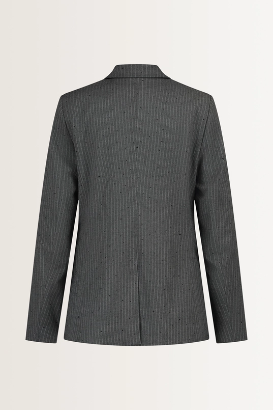Krijtstreepblazer met steentjes