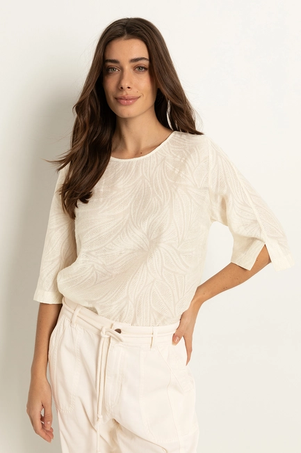 Lace-look blouse bladpatroon