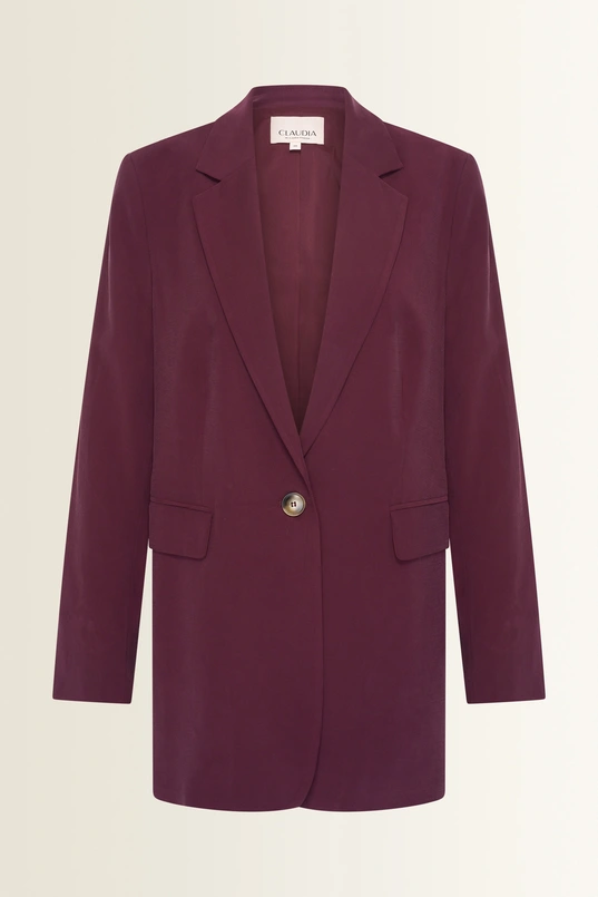 Lange blazer in viscosemix
