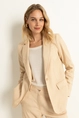 Lange blazer linnenstructuur