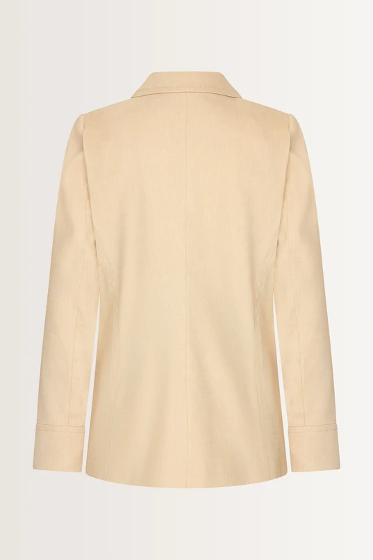 Lange blazer linnenstructuur