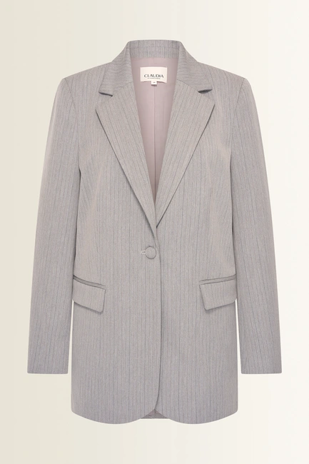 Lange blazer met krijtstreep